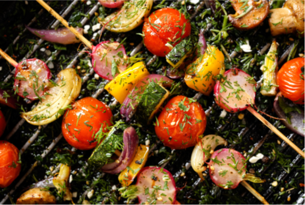 Brochettes de légumes marinés – La Courgerie
